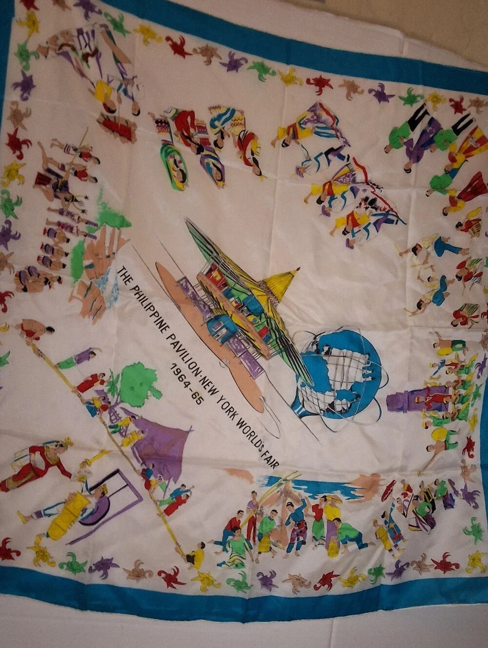 Vintage 1964 NY World’s Fair Philippine Pavilion Souvenir Scarf